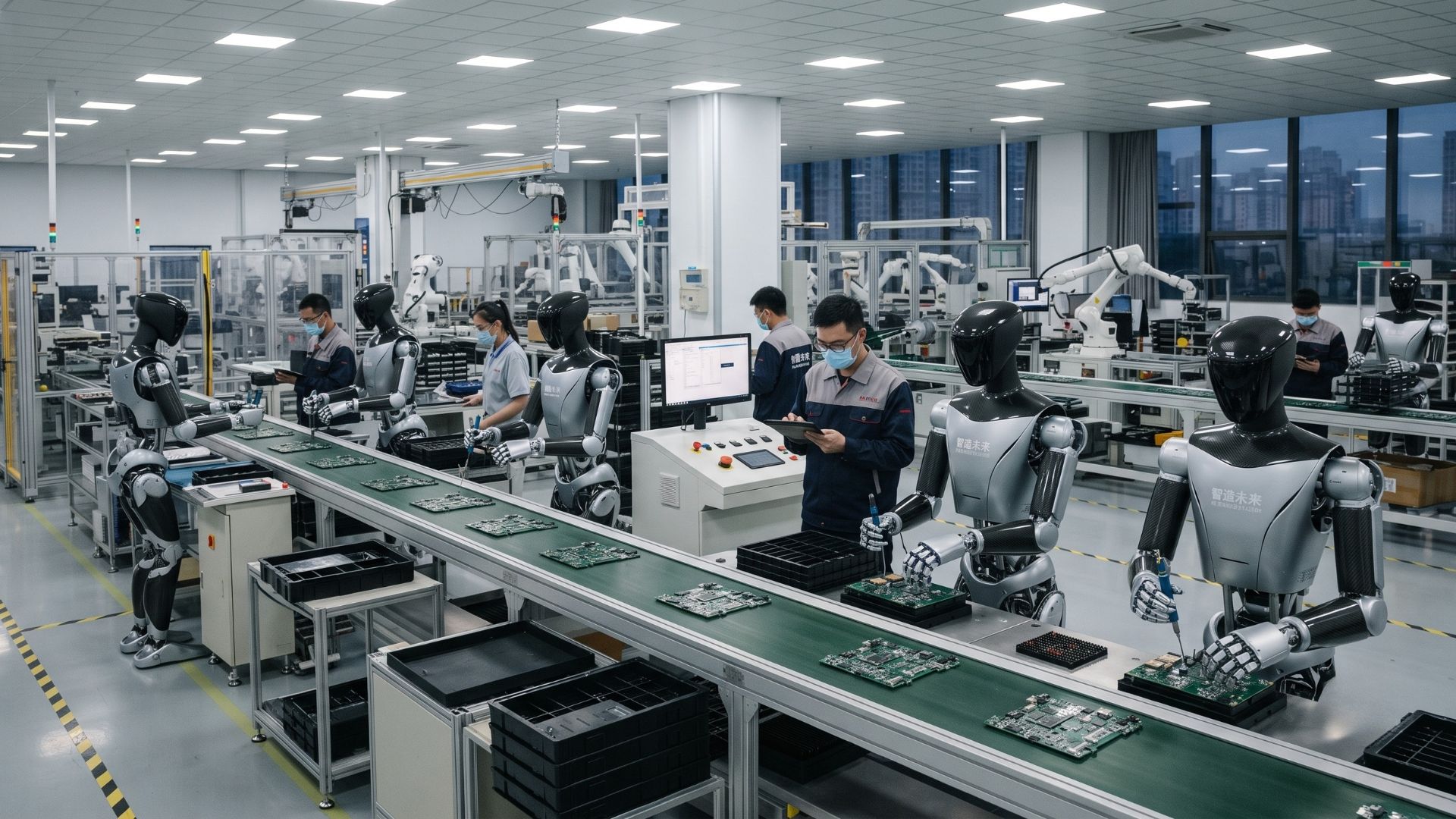Empresas chinesas ampliam o uso de robôs humanoides em linhas de produção para executar tarefas repetitivas e enfrentar a escassez de mão de obra.