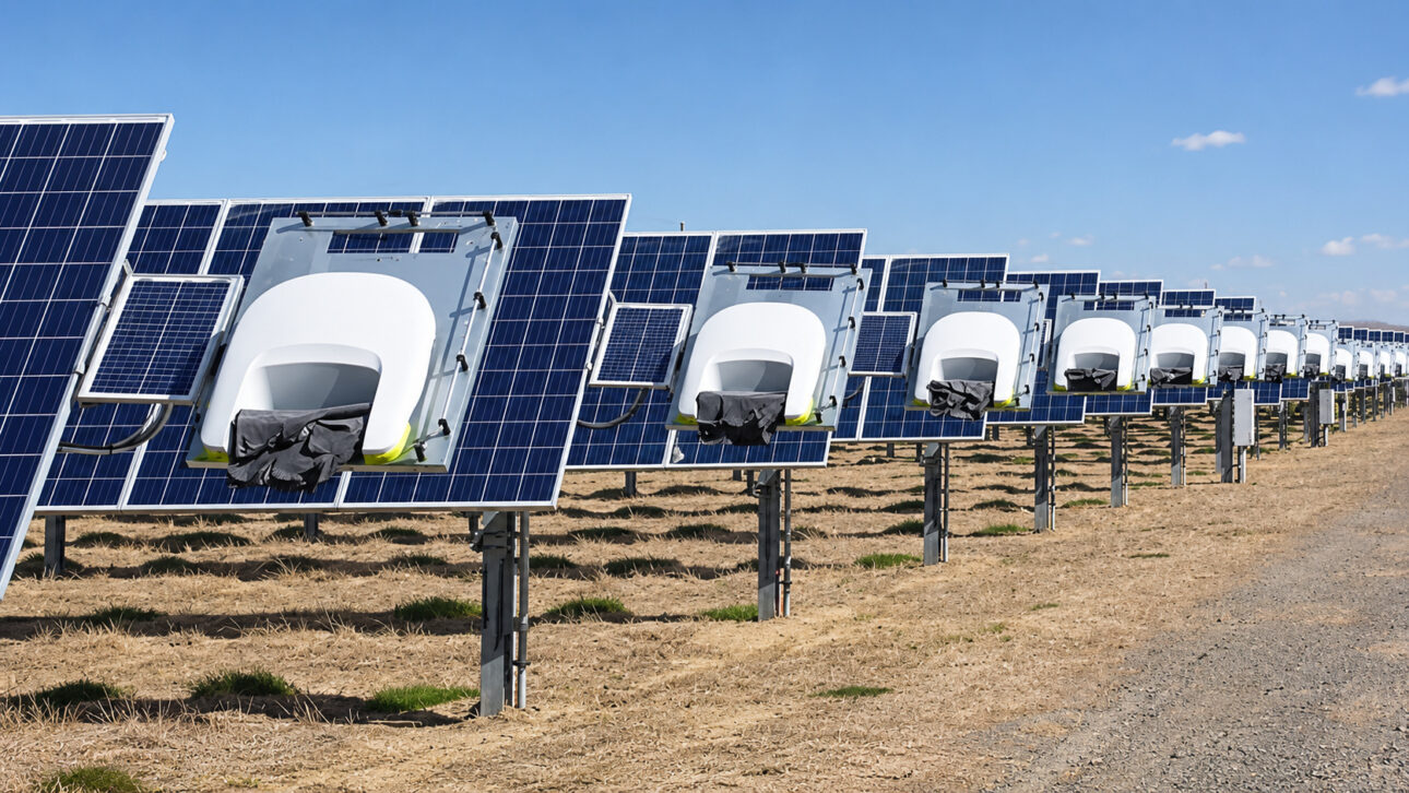 Robôs para limpeza de painéis solares removem poeira à noite, evitam o uso de água e ajudam grandes usinas