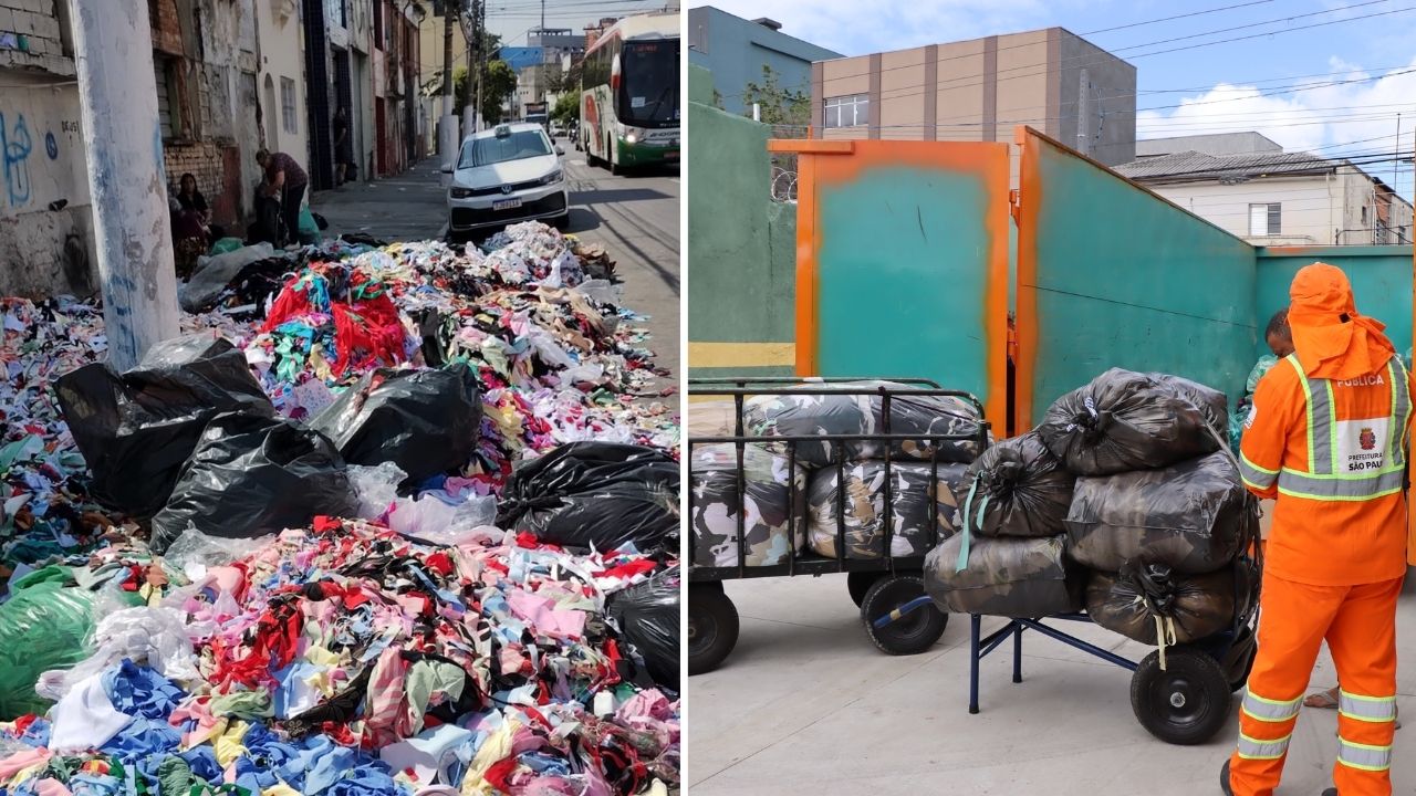 Textile ecopoint in Brás receives textile waste, combats irregular disposal, and transforms scraps into industrial fuel.