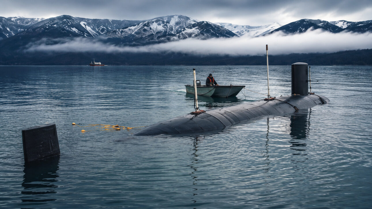 Submarino da Marinha dos Estados Unidos no Lago Pend Oreille.