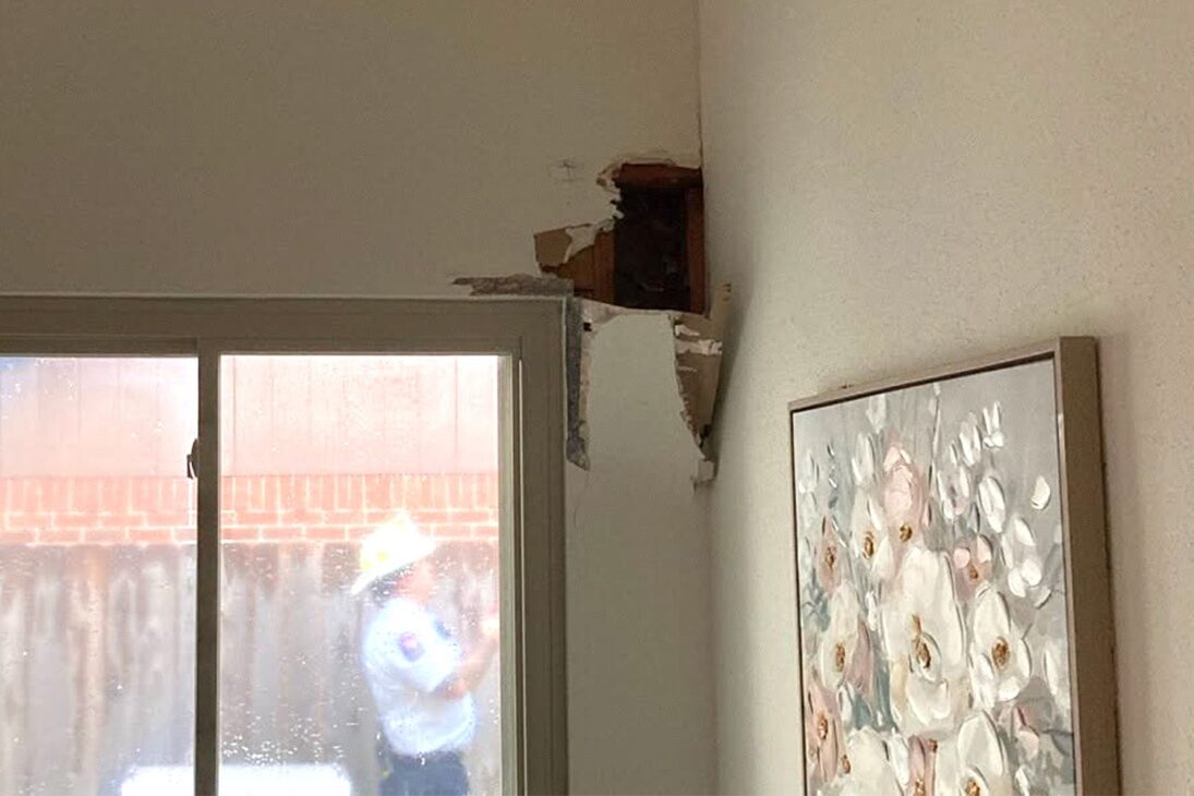 Damage to a house in Texas hit by lightning on July 7. - Image: Mark Herman