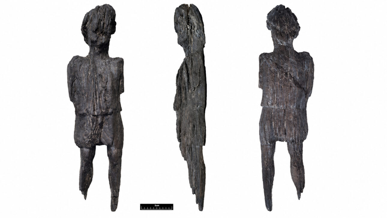 The wooden figurine was stored in water immediately after excavation