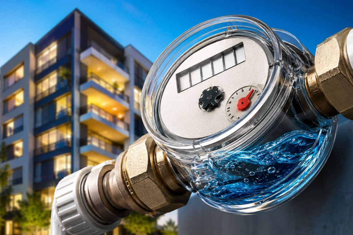 Lei federal 13.312 obriga hidrômetro individual em cada apartamento de prédios novos no Brasil. Cada morador paga só o que gasta e o consumo pode cair até 25%.