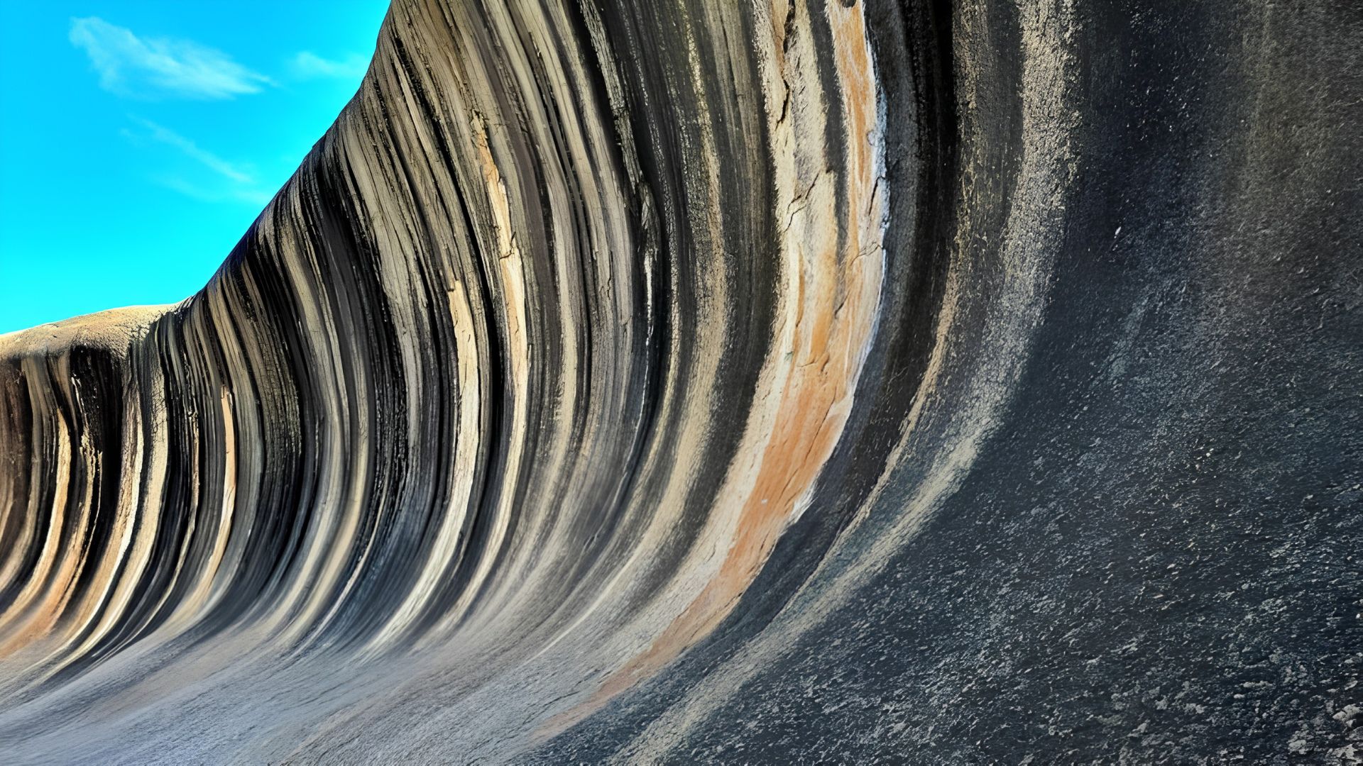 Wave Rock, na Austrália, é uma formação de granito com 15 metros de altura e 110 metros de extensão moldada por erosão.