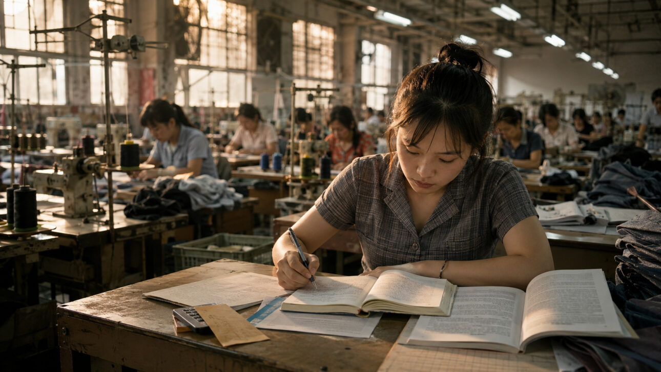 Zhang Xin went through a factory routine in Hong Kong and then studied at British universities.