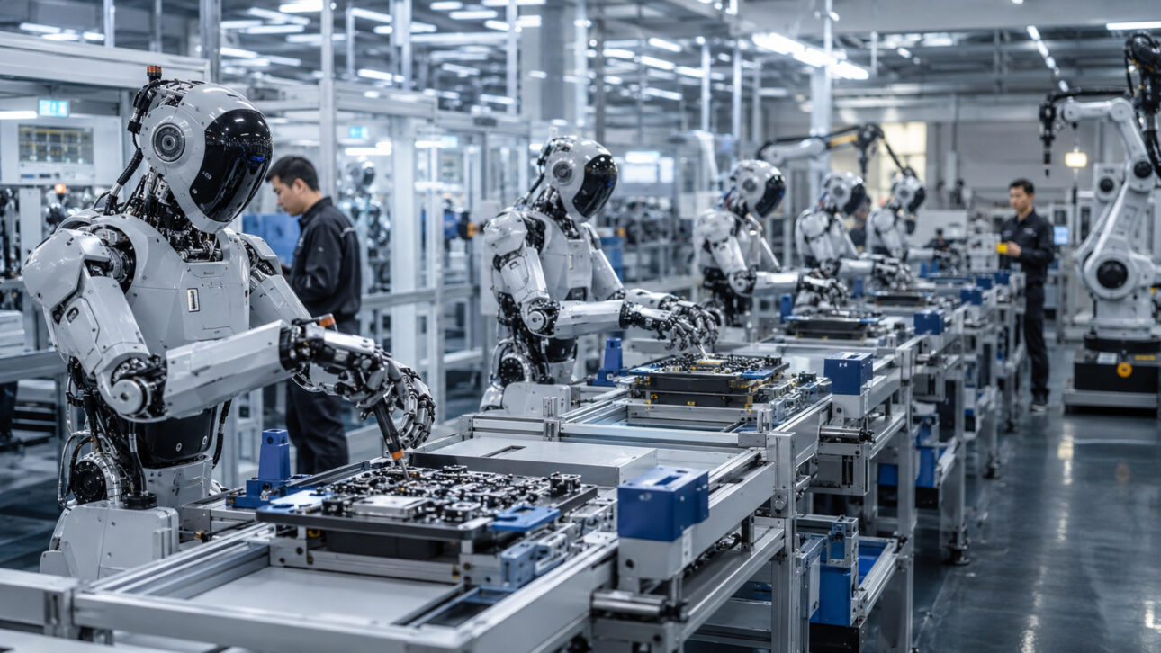 Empresas chinesas ampliam o uso de robôs humanoides em linhas de produção para executar tarefas repetitivas e enfrentar a escassez de mão de obra.