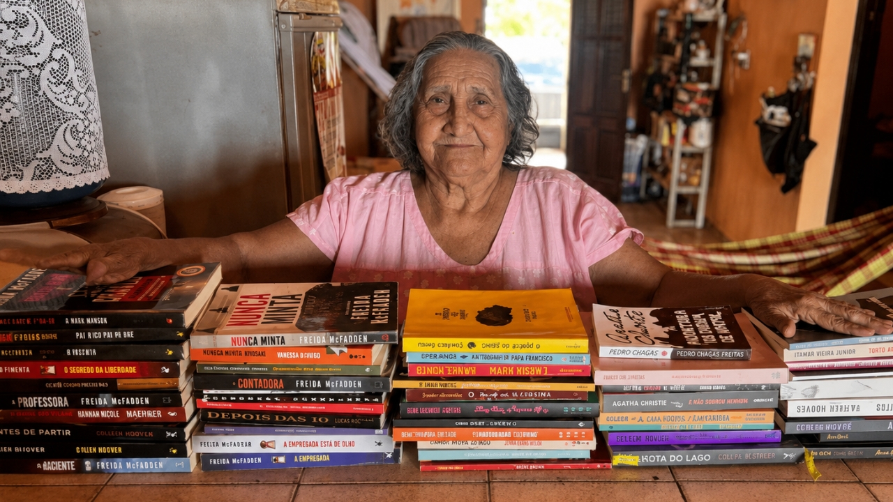 Laurinha, de 82 anos, encontrou nos livros uma forma de enfrentar a ansiedade e hoje conquista a internet com suas resenhas literárias.
