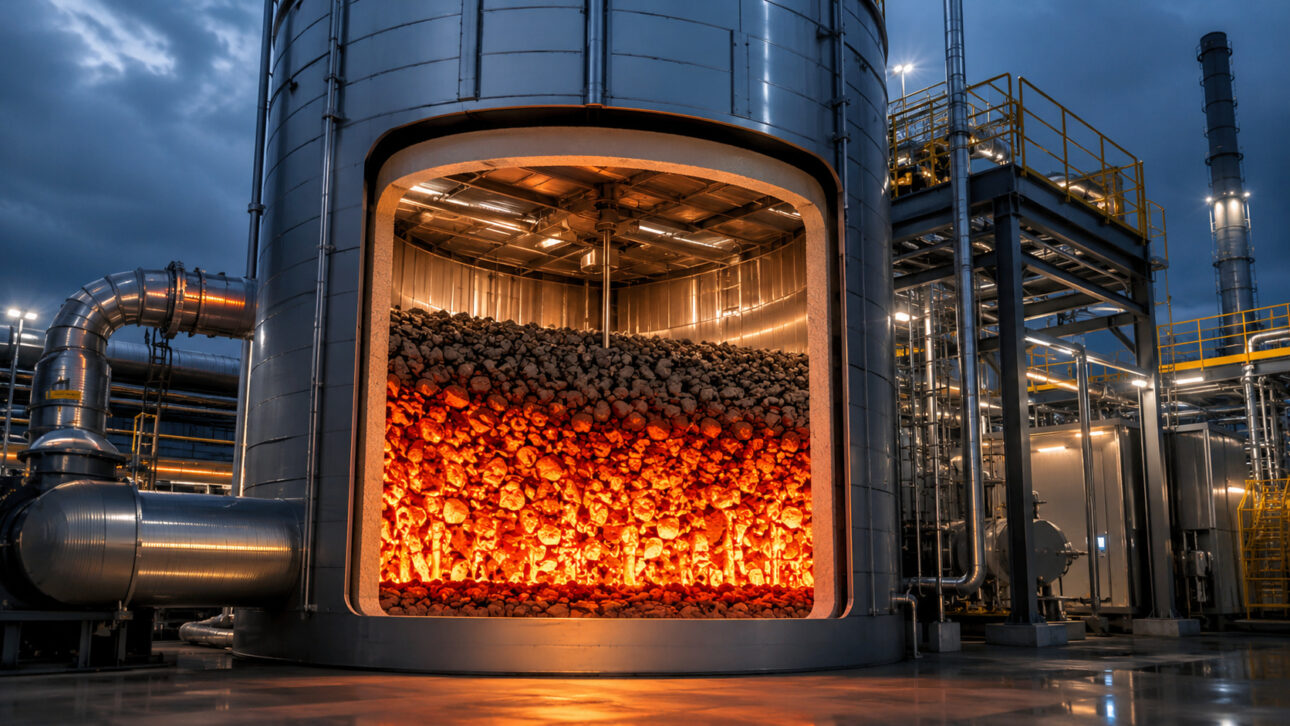 Israeli company created a thermal battery with crushed rocks to store heat, generate clean industrial steam, and reduce natural gas use in the industry.