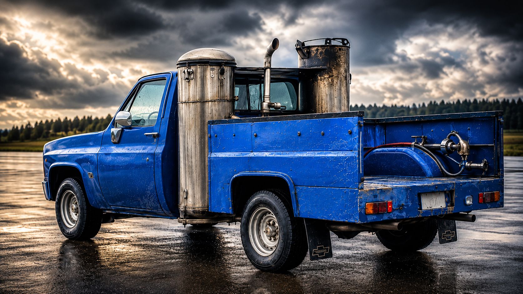 Chevrolet de 1983 roda mais de 100.000 km sem gasolina, usa lascas de madeira para alimentar motor V8 de 5,7 litros e ainda alcança 125 km/h em teste feito numa pista fechada de aeroporto