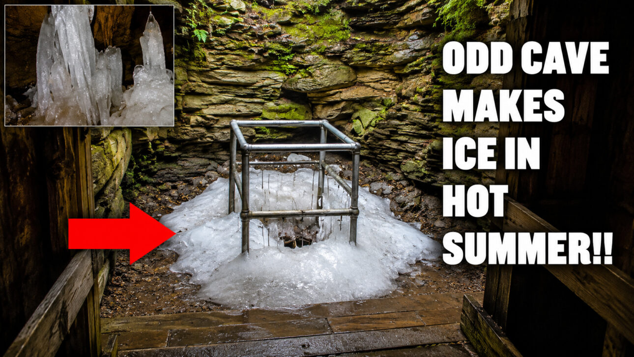 Coudersport Ice Mine forms ice in the spring and summer, when the external climate is warmer