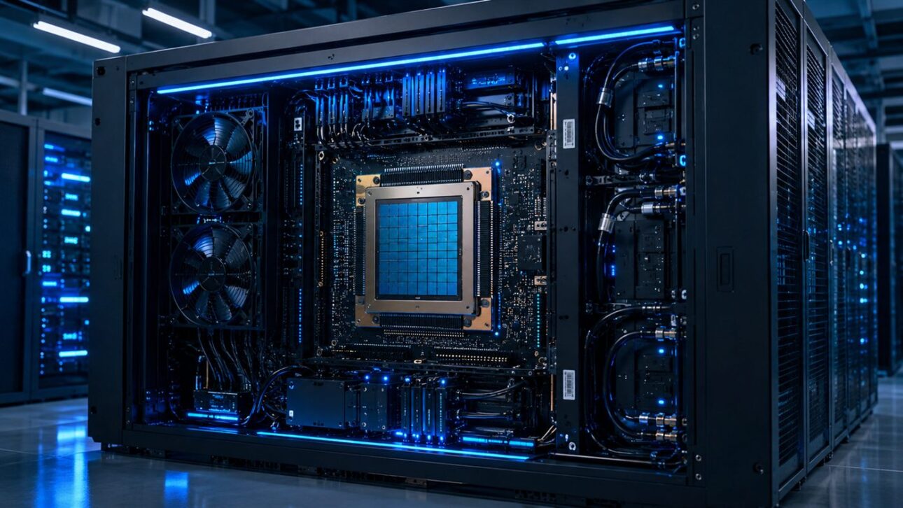 Servidor con el sistema CS-3, donde el chip gigante de Cerebras ejecuta cargas de inteligencia artificial.