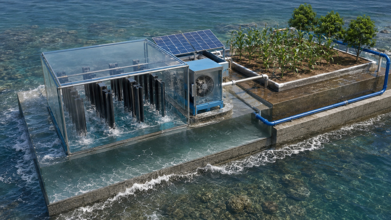 Pesquisadores chineses criaram um método de dessalinização solar tridimensional que funciona sem eletricidade e reduz os custos de produção de água potável.