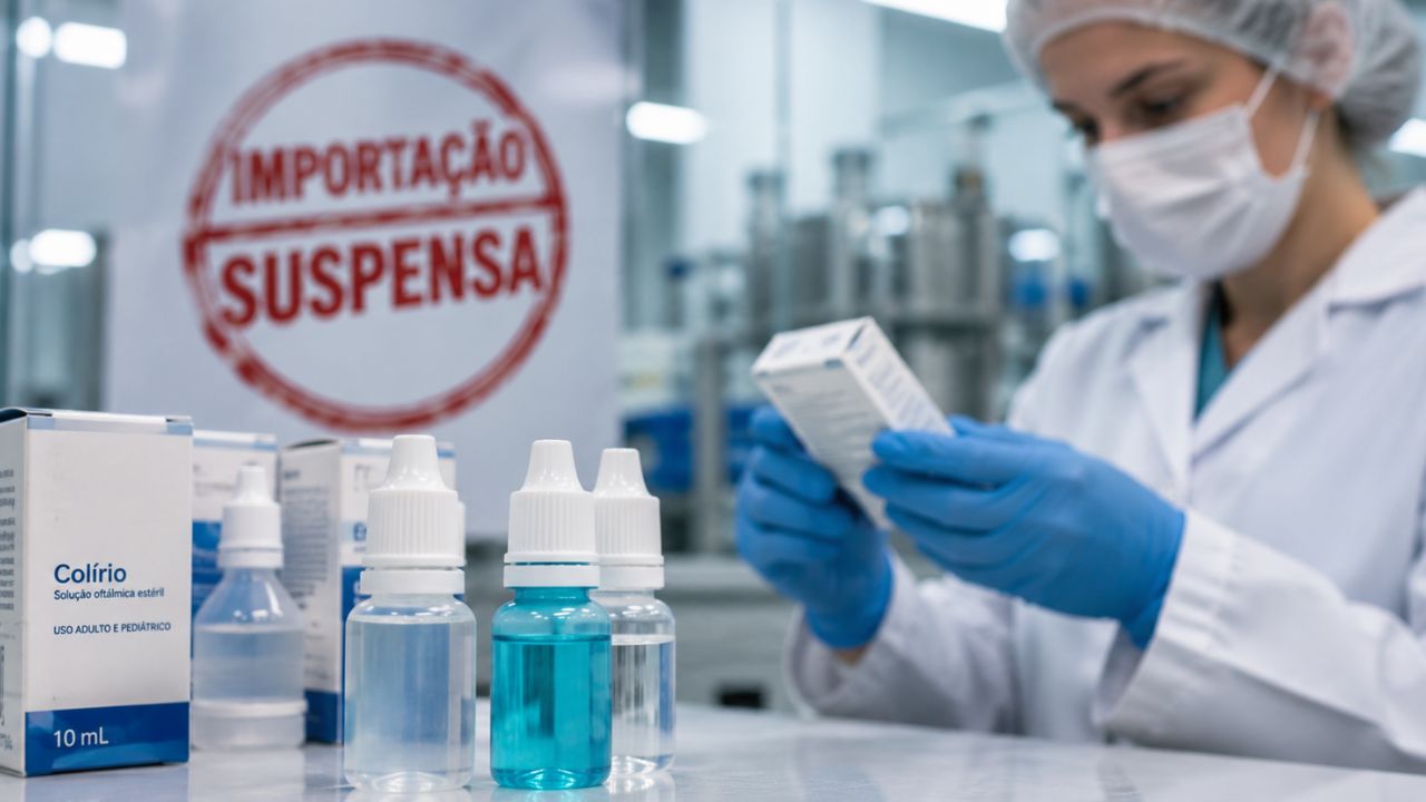 Anvisa suspende a importação de colírios e medicamentos da Excelvision após alerta sanitário da França. Confira os produtos afetados.