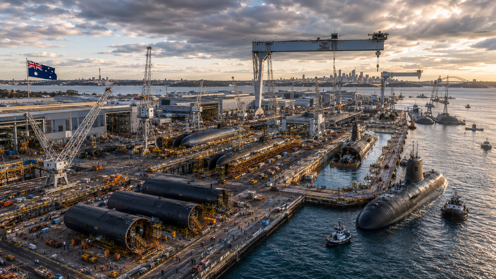 Austrália avança no programa AUKUS, planeja operar até 8 submarinos nucleares e constrói uma nova indústria naval bilionária.