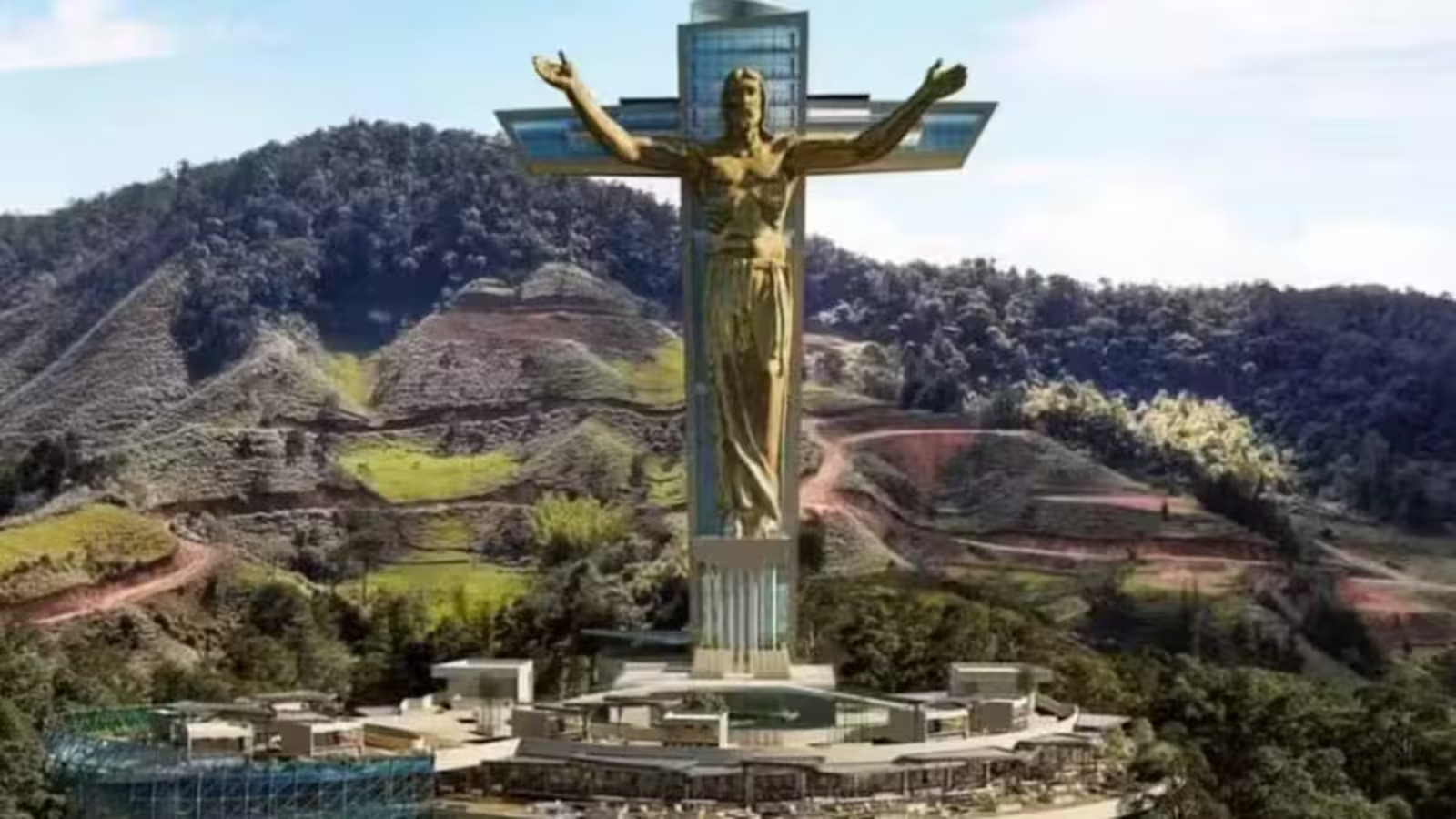 Novo “Cristo” de 86 metros começa a sair do papel na Colômbia e será 48 metros mais alto que o Cristo Redentor, com elevador e vista para Guatapé