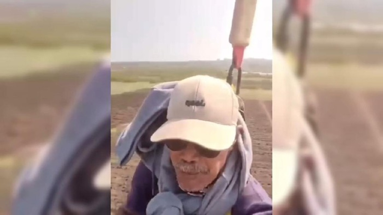 trabalhador se transportanod no drone