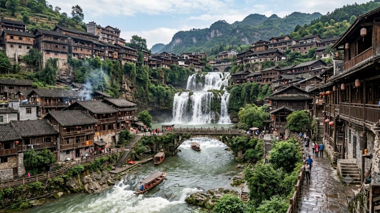 Furong, en la provincia china de Hunan, recibió 6,53 millones de visitantes en 2025 y ganó proyección internacional con arquitectura Tujia y videos virales.