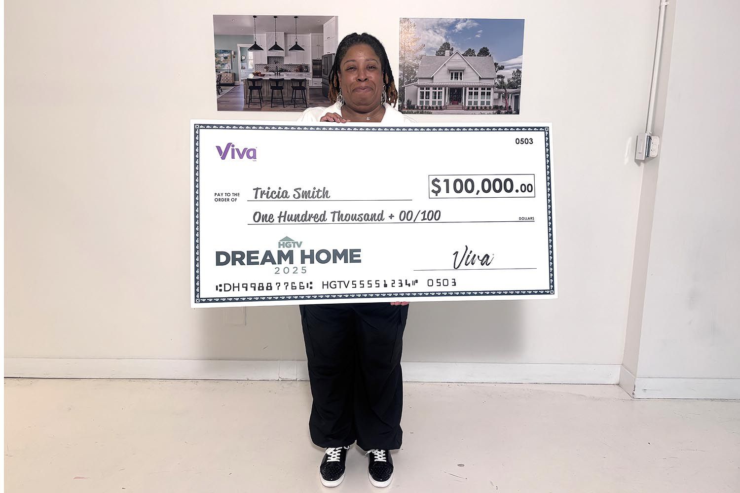 Professora vence sorteio da HGTV com casa mobiliada, Mercedes, US$ 100 mil e cinco anos de papel-toalha em pacote de US$ 2,2 milhões. (Imagem: Divulgação/HGTV)