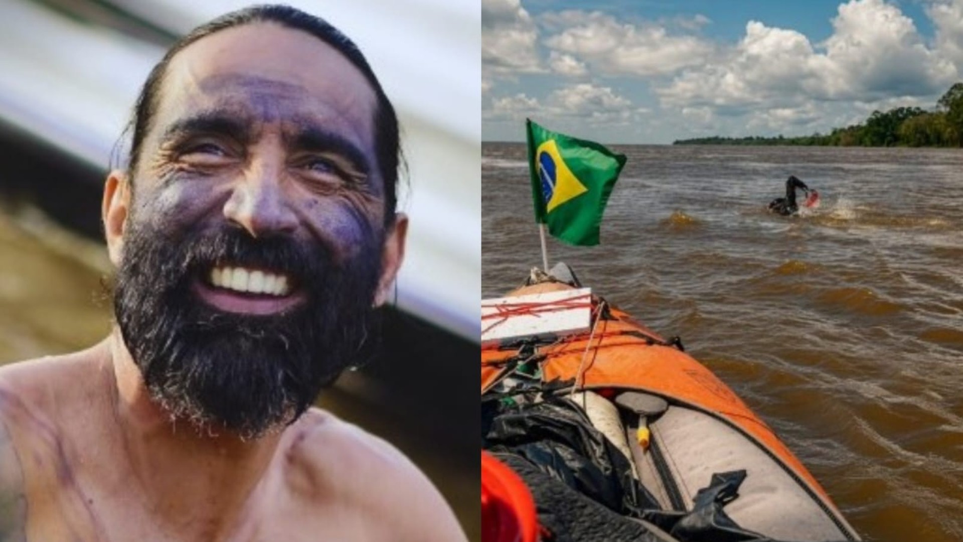 40 km por dia no maior rio do mundo: o "Homem Peixe" colombiano atravessou Peru e Brasil a nado, dorme em comunidades ribeirinhas e chegou a Santarém para denunciar o plástico que mata o rio Amazonas
