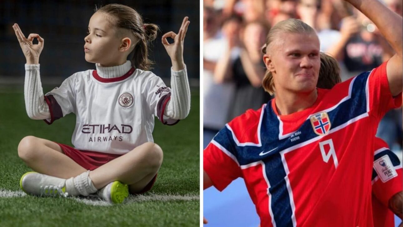 Mini Haaland: menino de 5 anos de Camboriú (SC) virou febre nas redes pelo cabelo comprido igual ao craque e recebeu mensagem do próprio Erling Haaland.