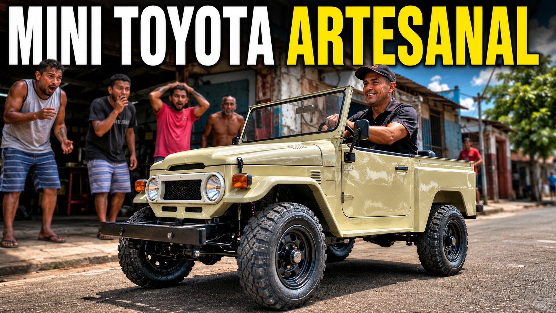 O "carrinho impossível" de Pernambuco: mecânico faz na mão uma mini Toyota que roda de verdade, sai passeando no meio do trânsito e o vídeo incendeia as redes com gente duvidando que aquilo saiu de uma oficina
