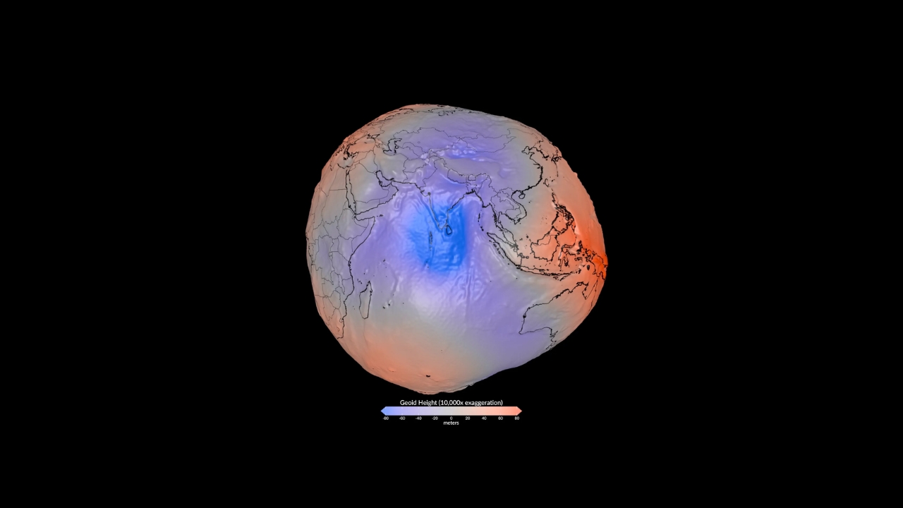 NASA's 3D Geoid shows how differences in gravity alter the altitude reference and reveals the Brazilian contribution to the model.