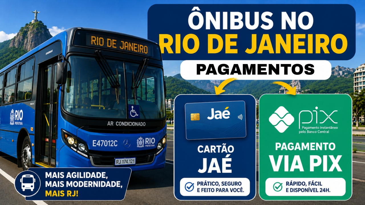 Pagamento nos ônibus do Rio passa a ser feito apenas por cartão Jaé, QR Code ou PIX. Entenda as mudanças nas integrações e nos cartões.
