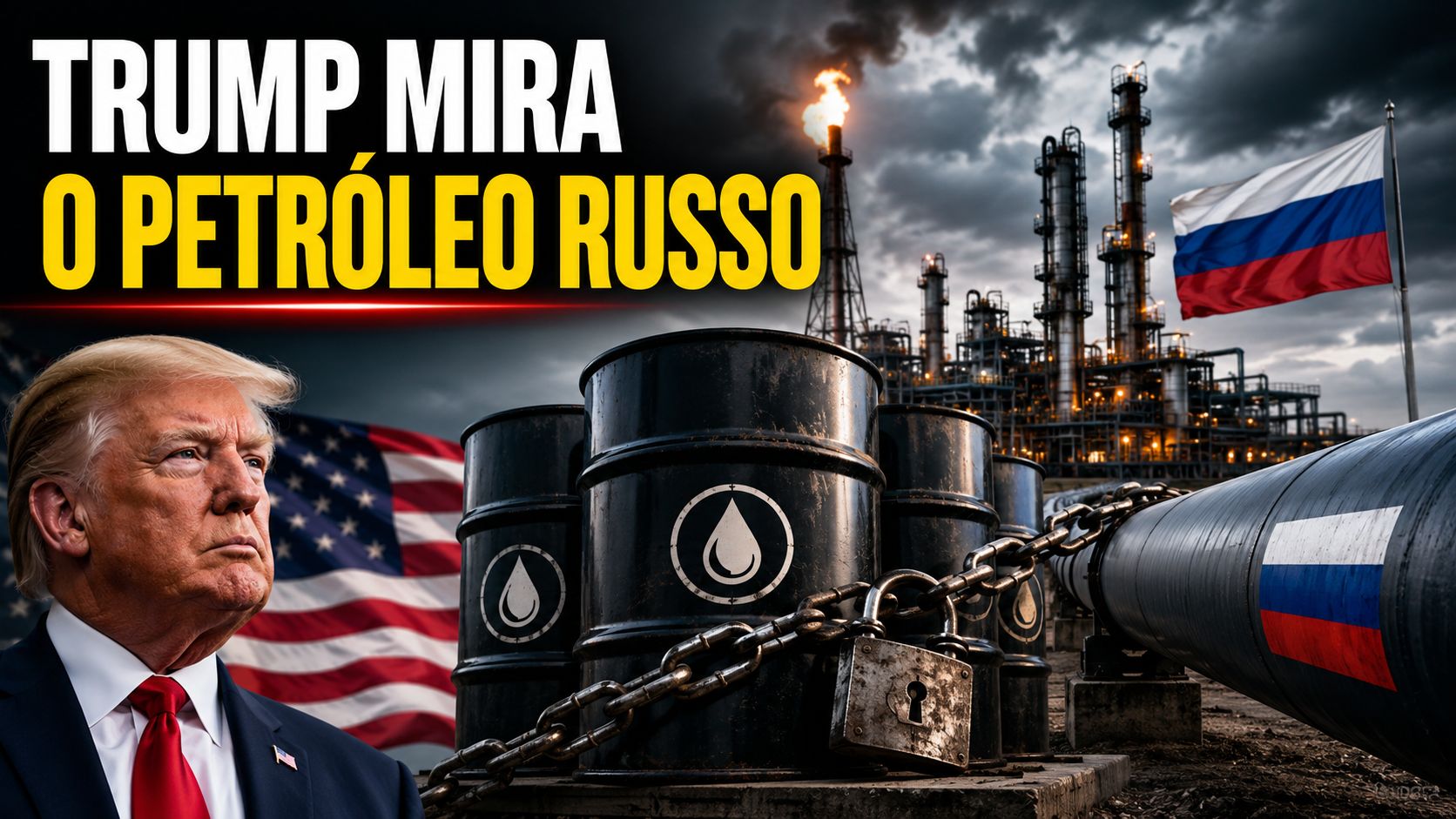 Entenda como o governo Trump buscará tarifas contra países que compram petróleo russo para pressionar Moscou.