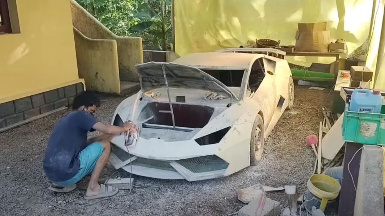 Lamborghini Huracán artesanal foi construída por um indiano com sucata, fibra de vidro, peças de carros antigos e motor de um Maruti 800.