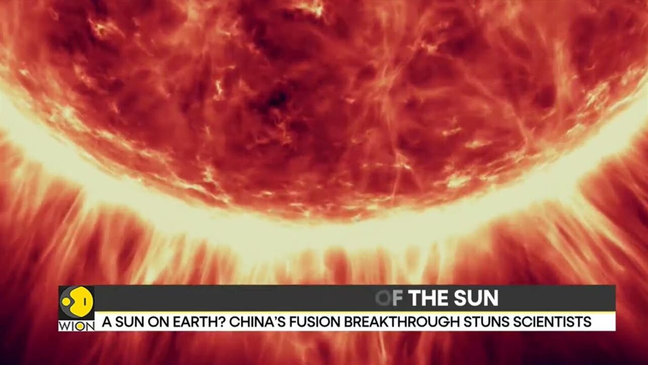 The Sun in an image from the report on China's fusion advancement. Photo: Reproduction/YouTube WION.