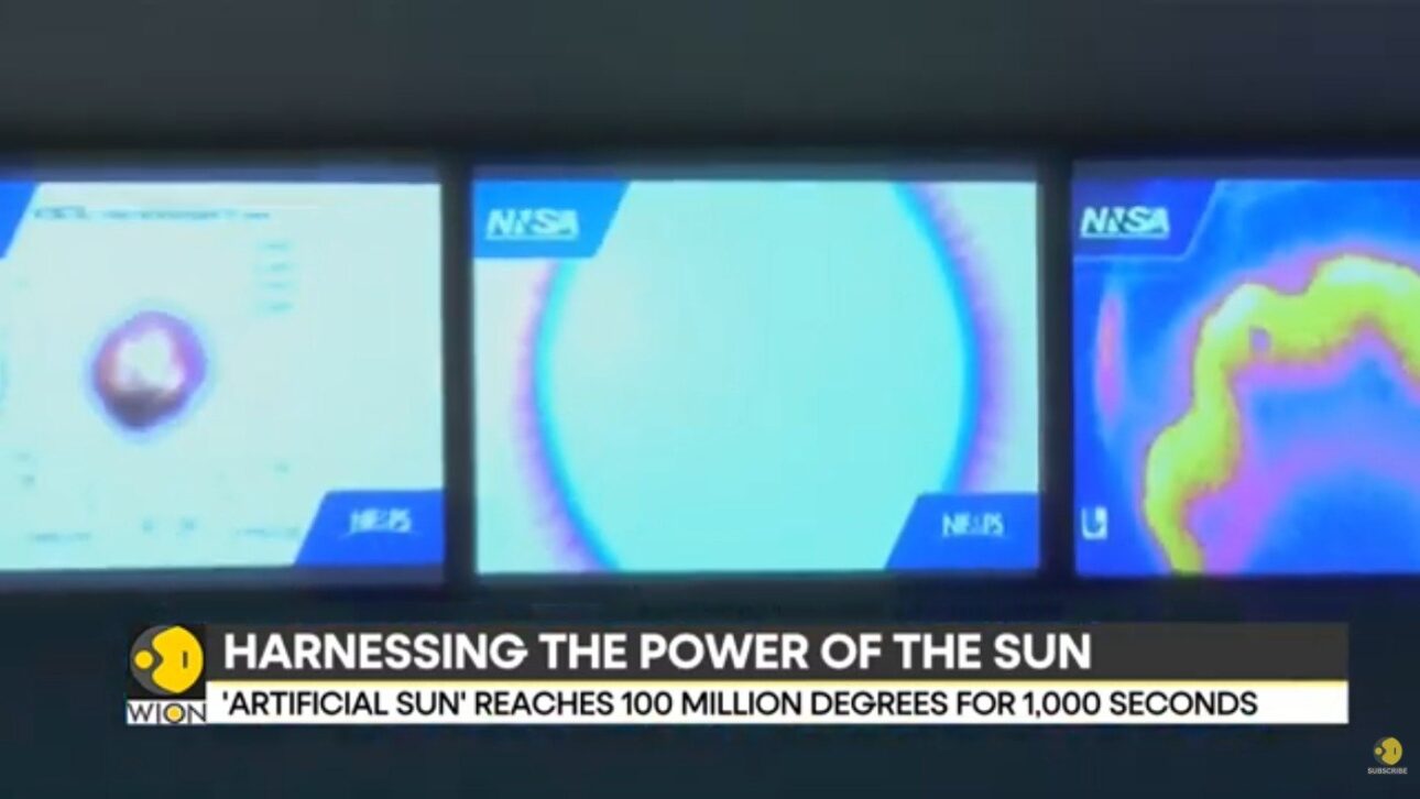 The screen of the report with the milestone of 100 million degrees. Photo: Reproduction/YouTube WION.