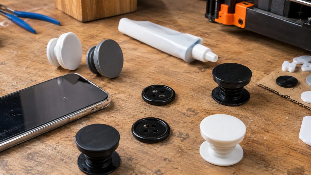 The idea went from two glued buttons to prototypes and finally a mass product.