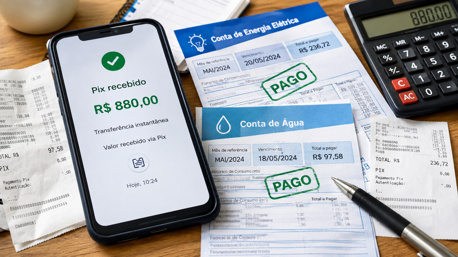 Homem recebe Pix errado de R$ 880, gasta dinheiro pagando contas de luz e água, descobre engano, devolve valor 10 dias depois e acaba absolvido pela Justiça