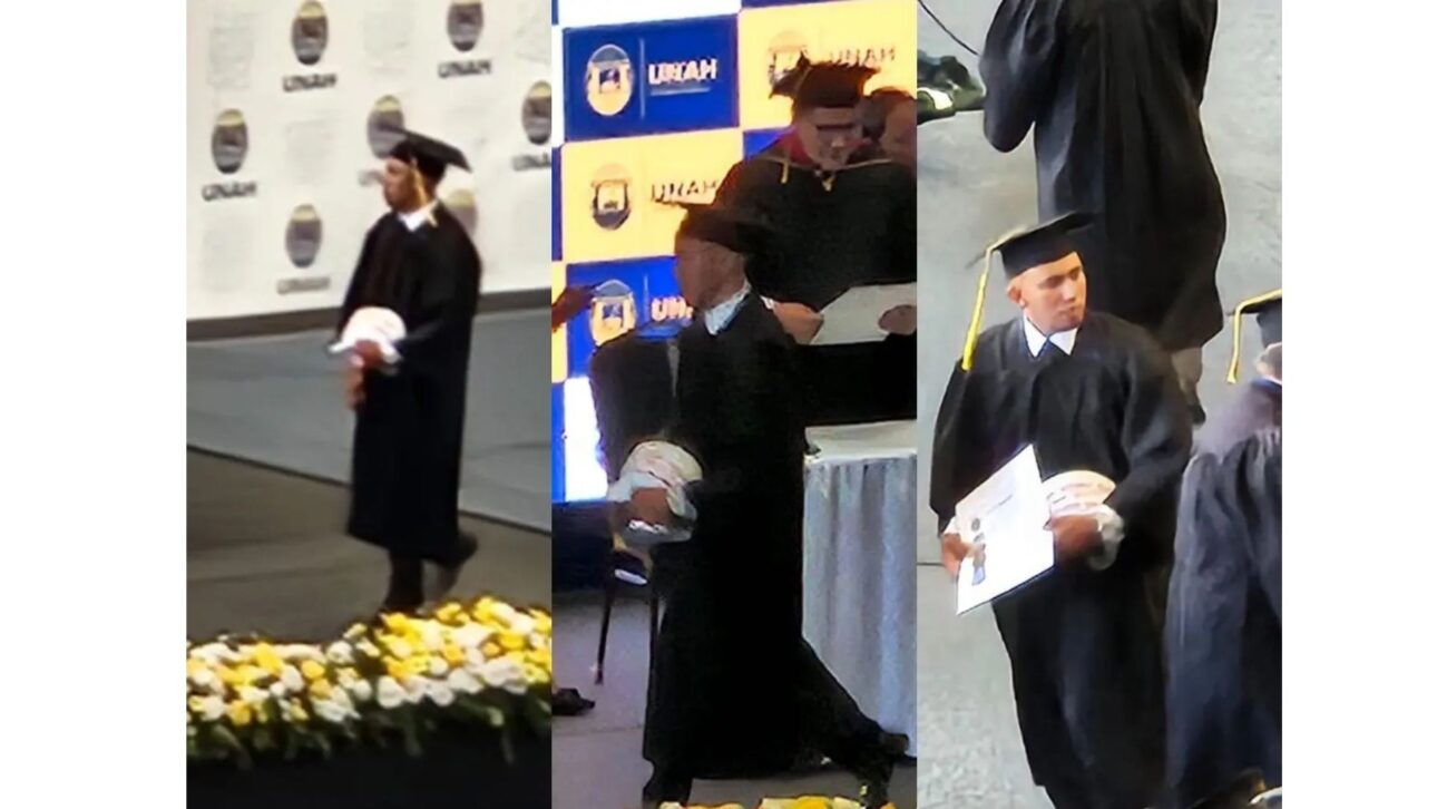 Com medo e nervosismo, mas de cabeça erguida, Alonzo carregou orgulhosamente seu capacete para receber seu título.