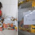 Samuel Soares, de 7 anos, vendeu geladinhos por dois meses em Caetité, arrecadou dinheiro para cinco cestas básicas e escreveu bilhetes para as famílias atendidas.
