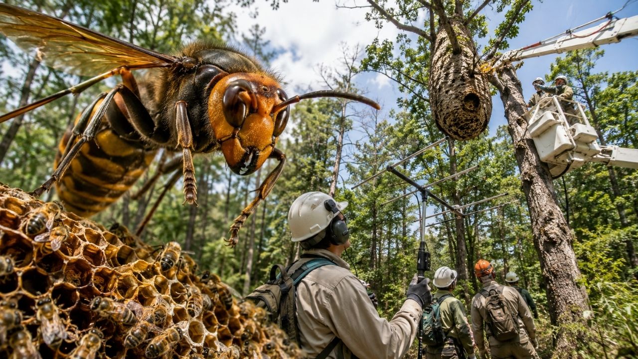 Após cinco anos de combate, EUA declaram erradicada a vespa-mandarina, espécie invasora capaz de matar uma colmeia inteira em 90 minutos, depois de usar telemetria para seguir (3)