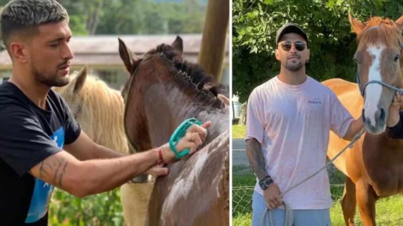 Arrascaeta mantém criação de cavalos e haras no Uruguai enquanto concilia a atividade equestre com a carreira no Flamengo.
