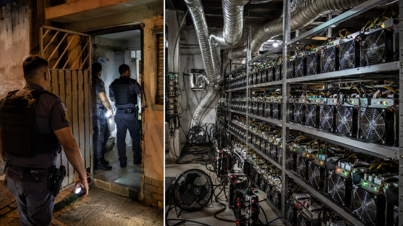 Policiais desconfiam de barulho forte saindo de casa em São Paulo, entram no imóvel e encontram 30 máquinas de mineração de criptomoedas, estrutura de R$ 500 mil e possível “gato” de energia