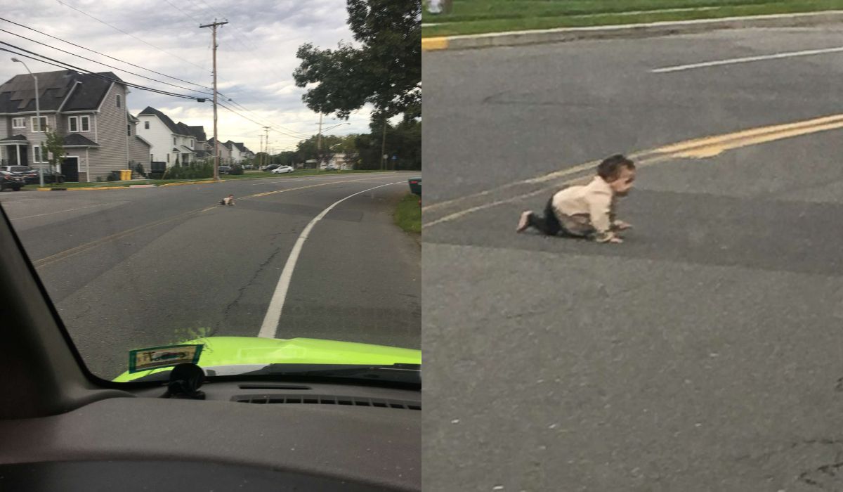 Motorista encontra bebê de 10 meses engatinhando sozinho em via de 64 km/h em Nova Jersey após a criança sair de casa por porta aberta. - Imagem: Reprodução/ABC News