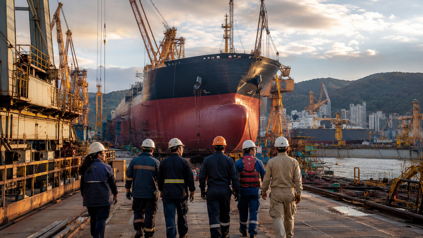 Geoje abriga os estaleiros da Hanwha Ocean e da Samsung Heavy Industries