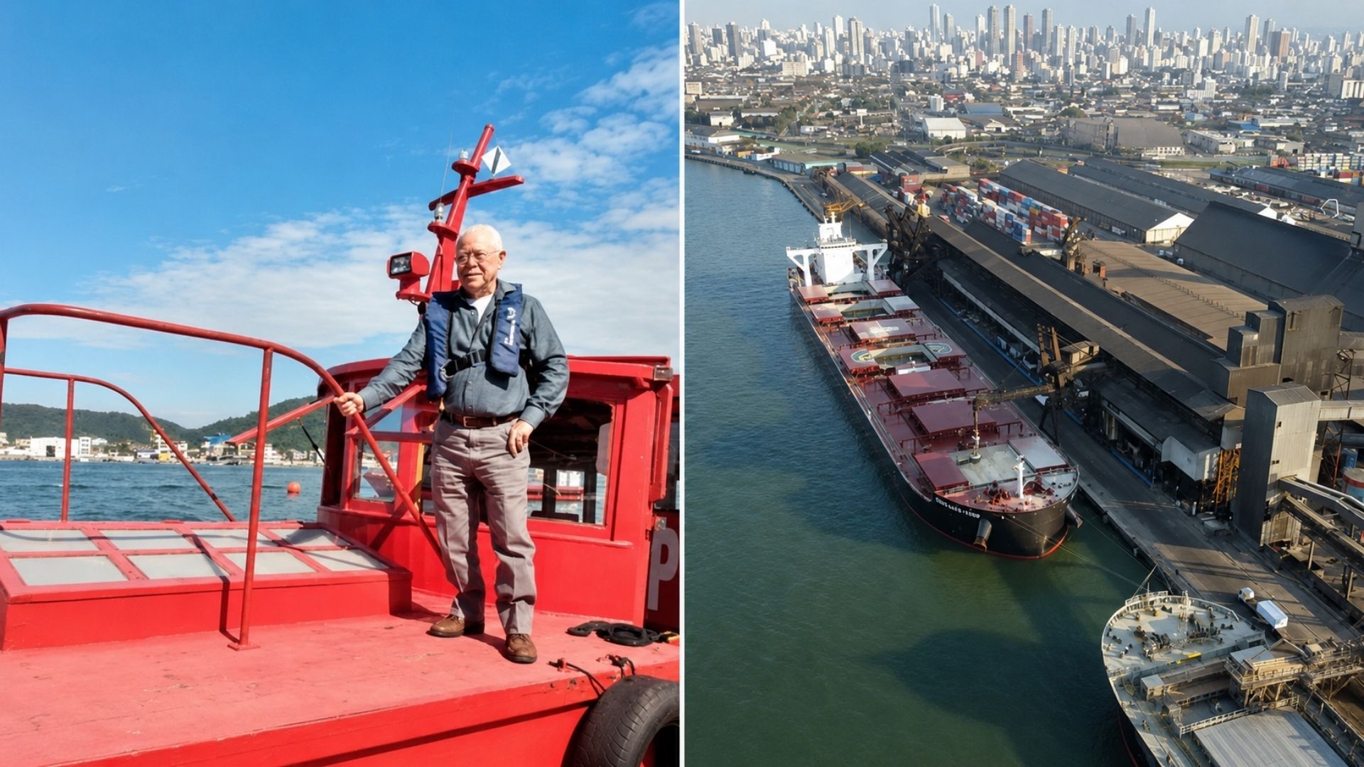 Fábio Mello Fontes começou na Praticagem de São Paulo em 1969, acumulou cerca de 30 mil manobras e transformou 57 anos de memórias em registro da modernização do Porto de Santos.