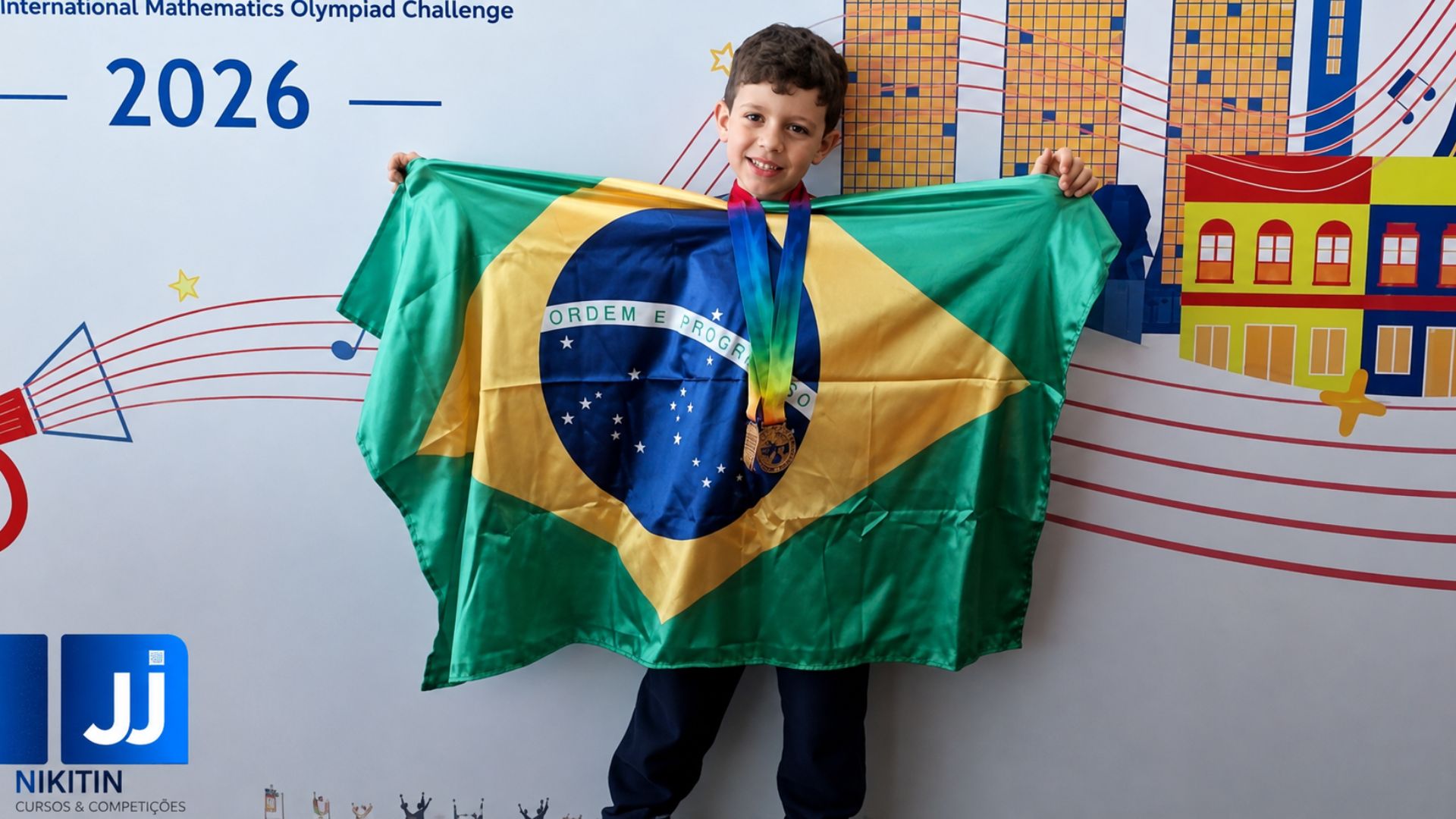João Vitor, de 7 anos e QI 141, conquista bronze na SIMOC 2026 em Singapura e se destaca por matemática e estudo de três idiomas na infância.