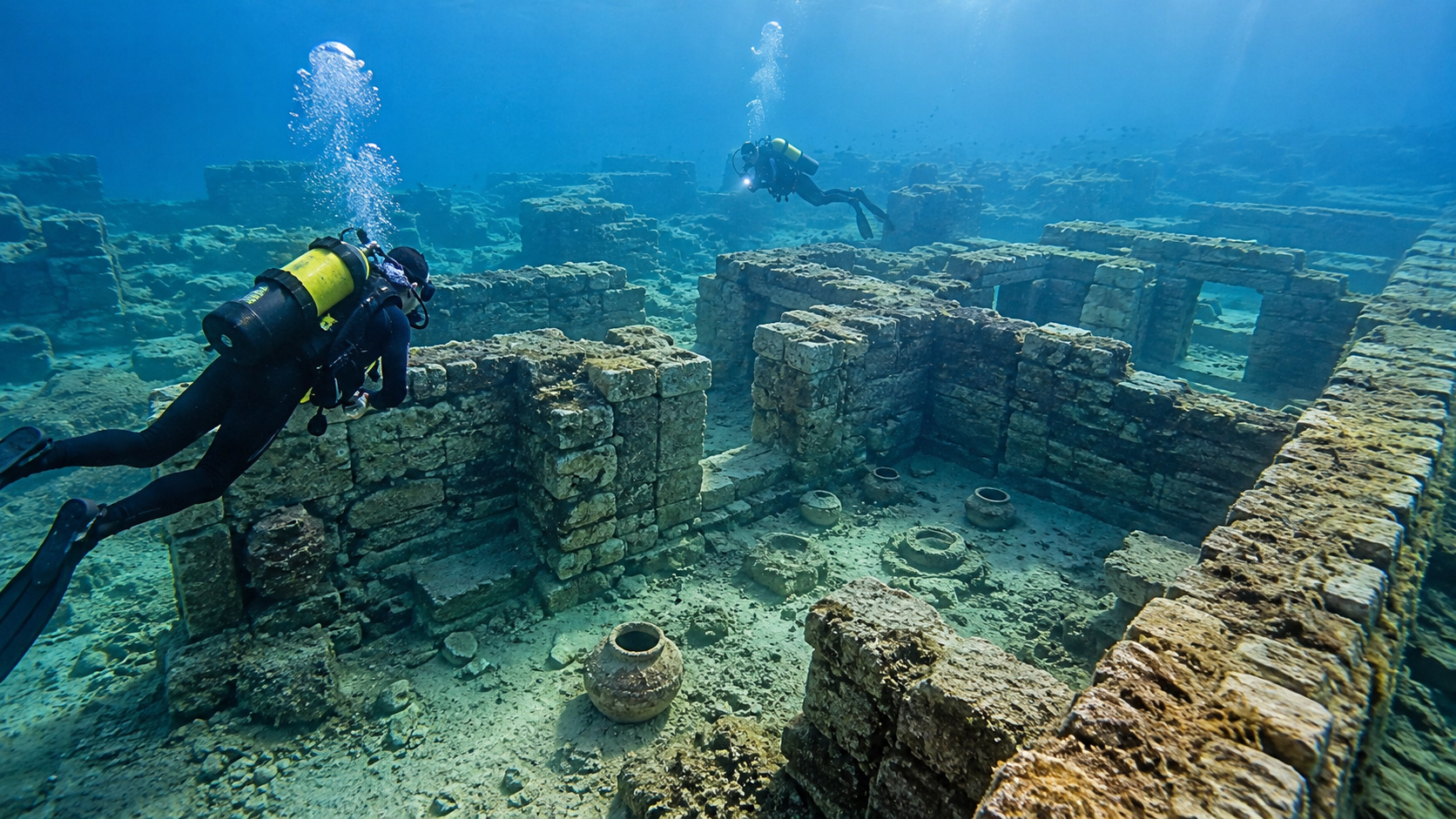 Mergulhadores encontram no fundo do Mediterrâneo uma aldeia de cerca de 7 mil anos
