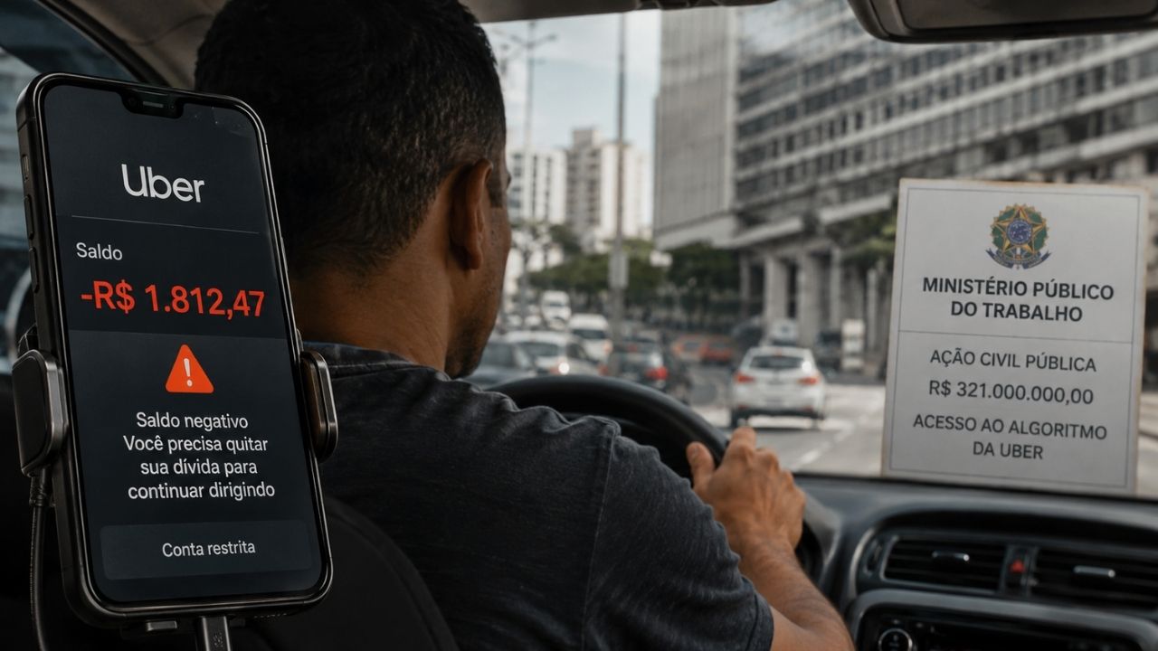Motoristas de app pagaram para trabalhar e, segundo o Ministério Público do Trabalho, alguns ficaram presos a uma dívida que a própria Uber teria retido dos ganhos futuros, sem garantia de