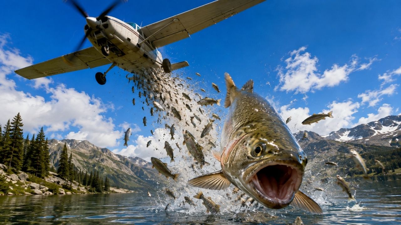 Os EUA lançaram milhões de peixes do céu em lagos isolados nas montanhas depois de décadas carregando trutas em cafeteiras, baldes, cavalos e mulas, transformaram milhares de águas (4)