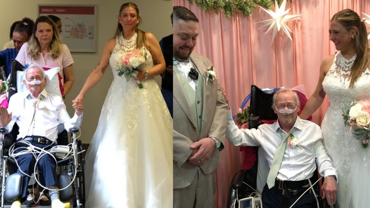 Pai temia não conseguir acompanhar a filha no casamento, mas funcionários do hospital transformaram a capela em altar, organizaram a cerimônia dentro da própria unidade e