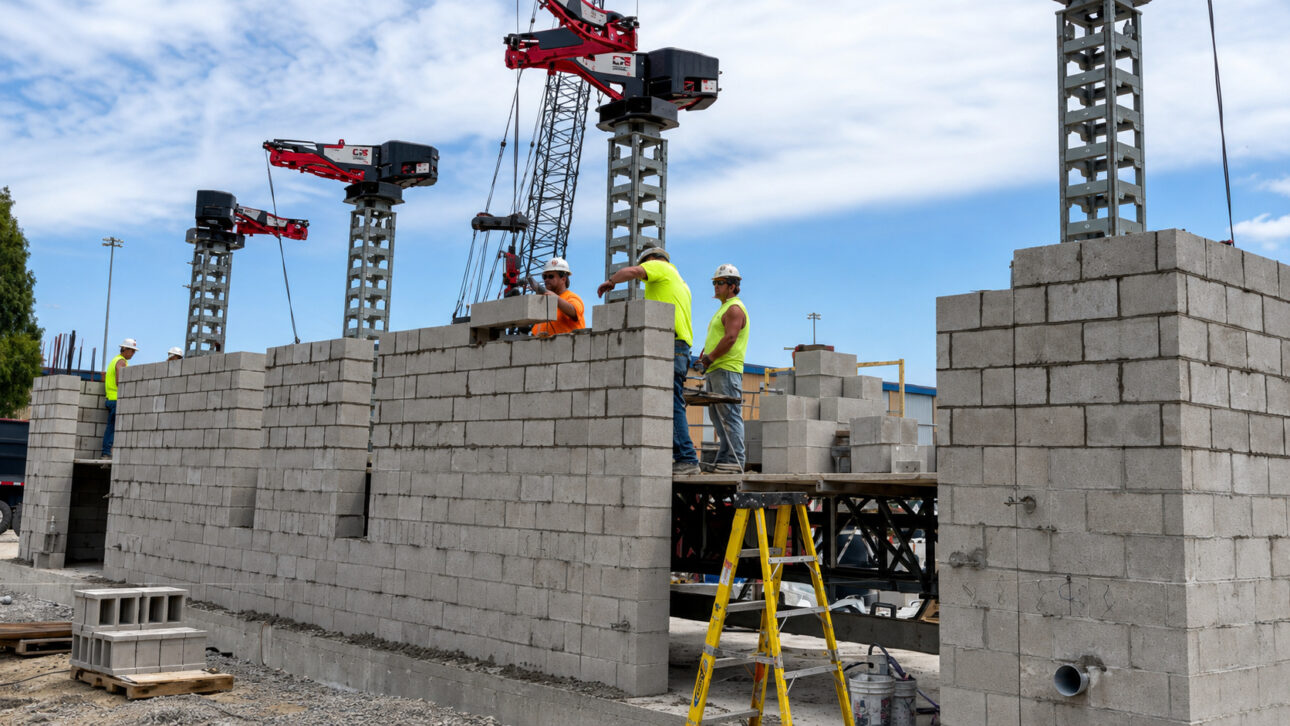 Um pedreiro passou a movimentar sozinho blocos de concreto de até 68 quilos em uma obra de alojamento militar em Illinois, nos Estados Unidos.
