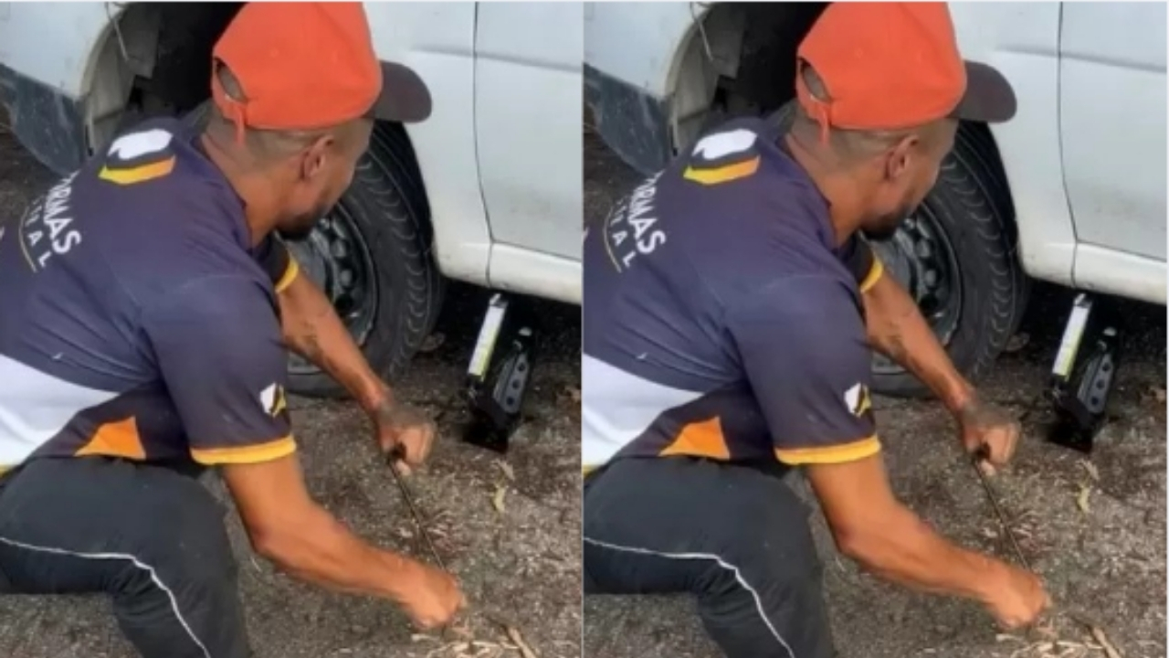 Motorista procurou a PRF para pedir um macaco após furar o pneu no RJ, recebeu o equipamento emprestado e acabou multado por não portar item obrigatório.