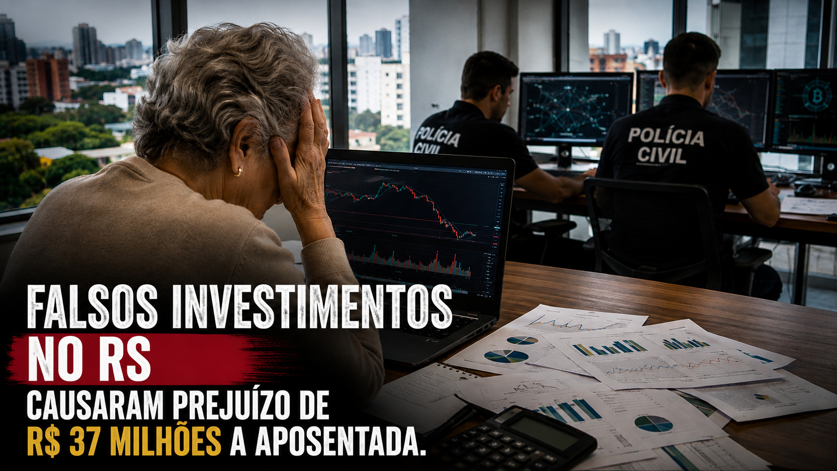 Aposentada de Porto Alegre perdeu mais de R$ 37 milhões após confiar em uma falsa plataforma de investimentos; caso deu origem à investigação da Polícia Civil sobre esquema bilionário.