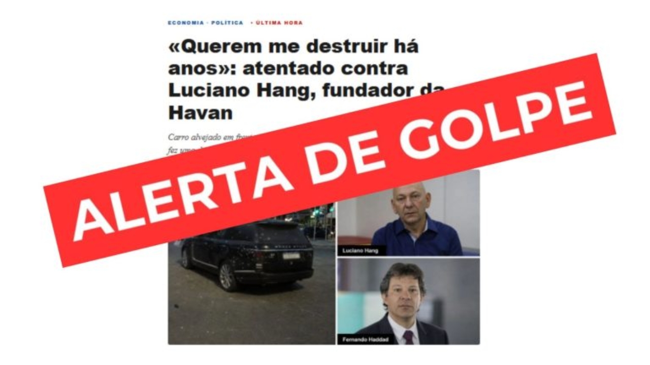A Havan desmentiu notícia falsa sobre Luciano Hang e alertou para fraude que usa imagens manipuladas do empresário para divulgar investimentos.
